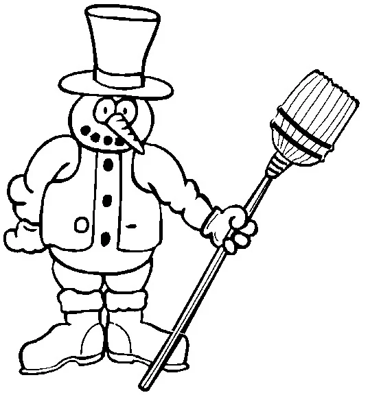 Coloriage gratuit Bonhomme de Neige #89414 de la collection Nature et saisons à imprimer