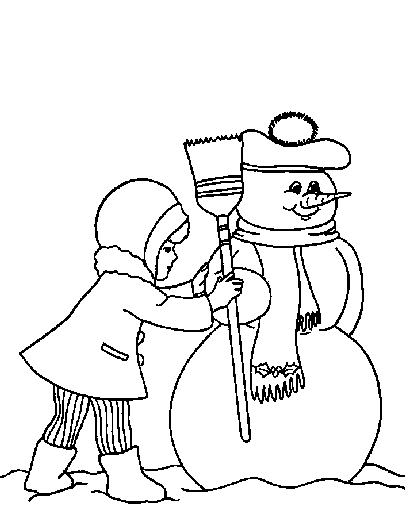 Coloriage gratuit Bonhomme de Neige #89417 de la collection Nature et saisons à imprimer