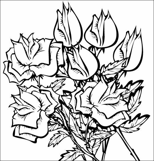 Page de coloriage Bouquet de fleurs #160741, collection Nature et saisons, à imprimer et colorier