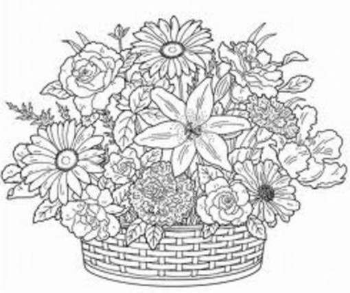 Dessin à colorier: Bouquet de fleurs (Nature et saisons) #160945 - Coloriages à Imprimer Gratuits