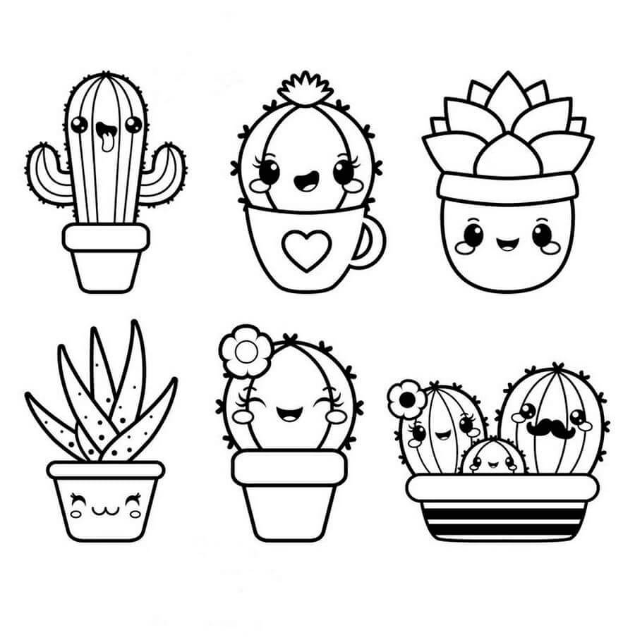 Coloriage gratuit Cactus #170854 de la collection Nature et saisons à imprimer