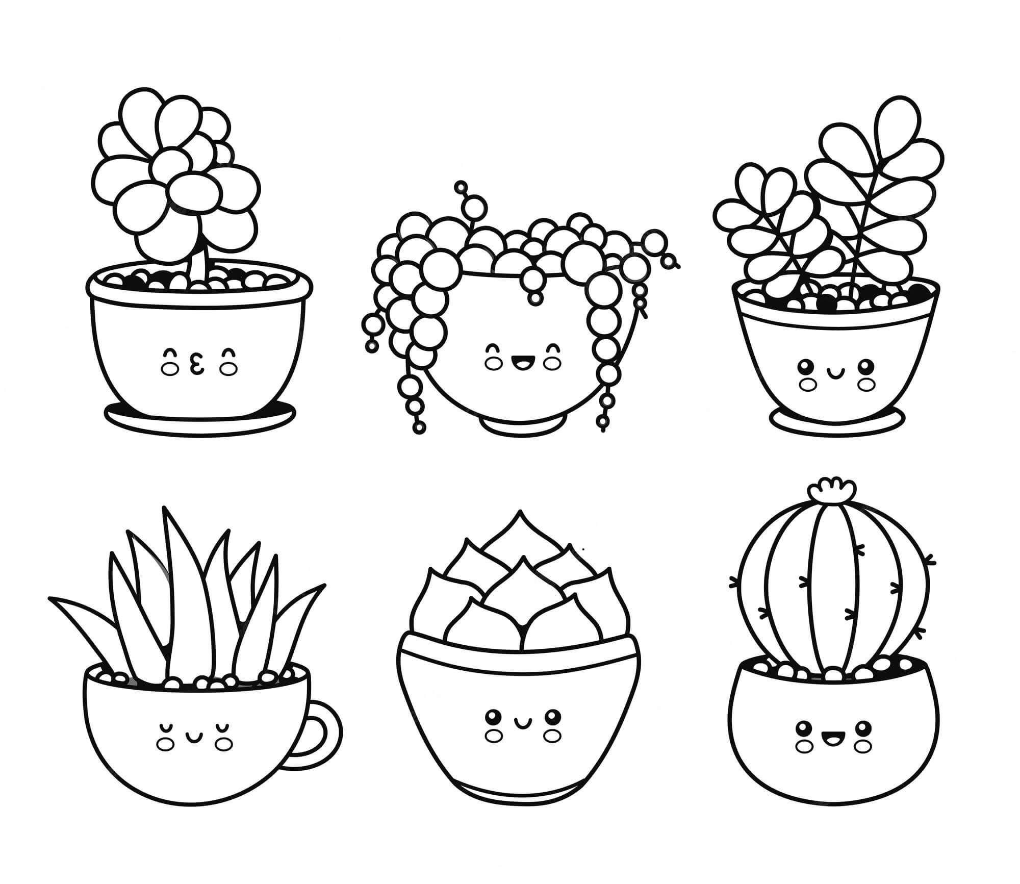 Coloriage gratuit Cactus #170858 de la collection Nature et saisons à imprimer