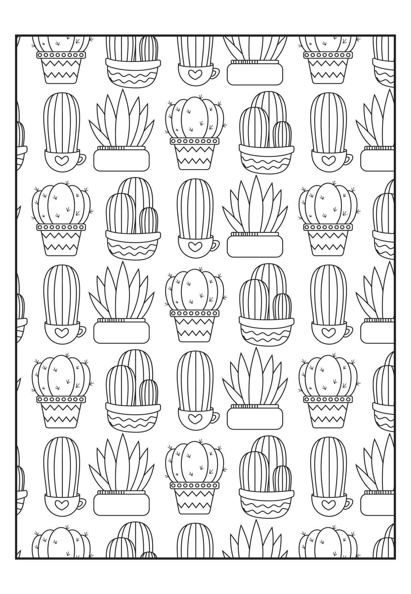 Coloriage gratuit Cactus #170859 de la collection Nature et saisons à imprimer