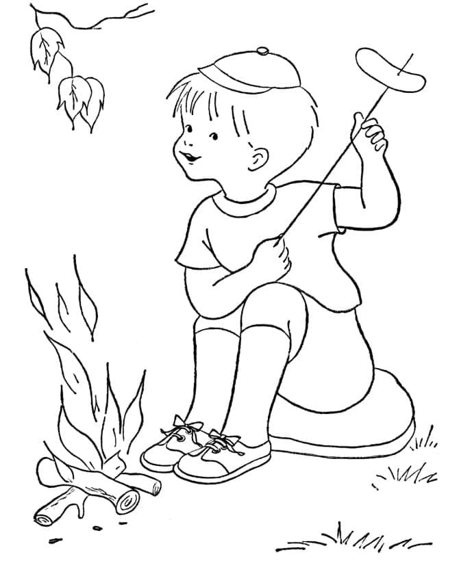 Dessin Camping #207374 à colorier de la série Nature et saisons, gratuit à télécharger et imprimer