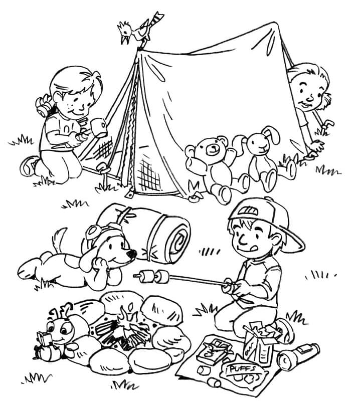 Coloriage gratuit Camping #207390 de la collection Nature et saisons à imprimer