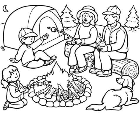 Dessin à colorier: Camping (Nature et saisons) #207391 - Coloriages à Imprimer Gratuits