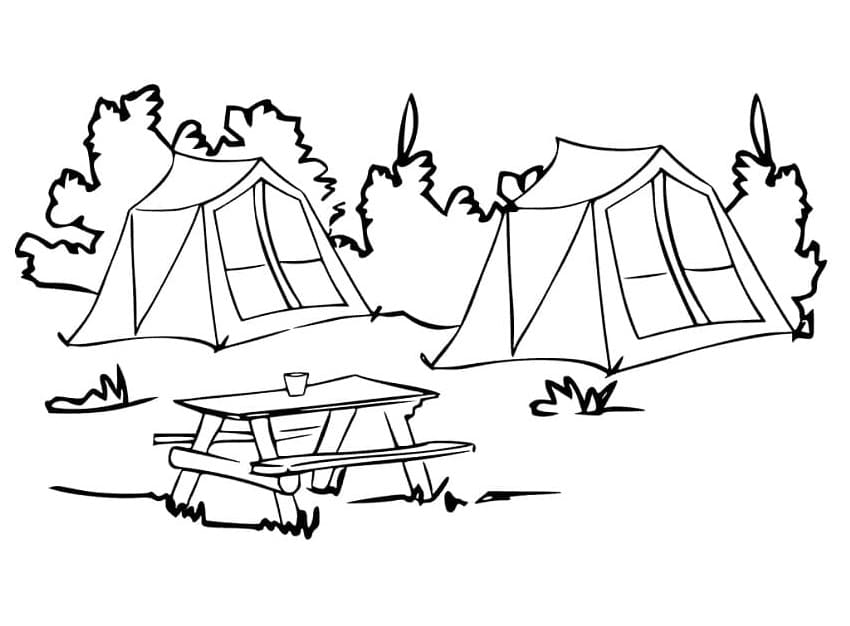 Coloriage gratuit Camping #207402 de la collection Nature et saisons à imprimer