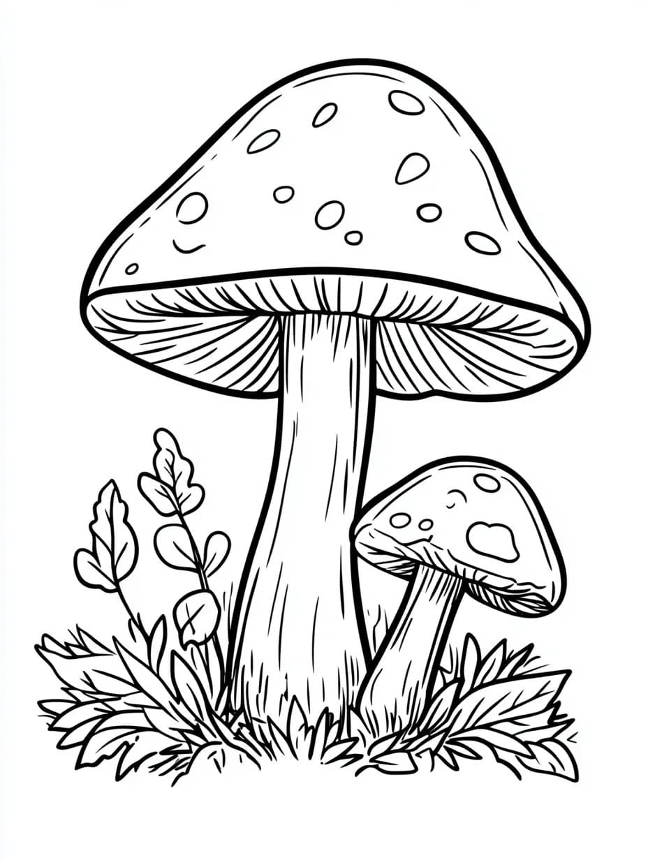 Dessin à colorier: Champignon (Nature et saisons) #217410 - Coloriages à Imprimer Gratuits