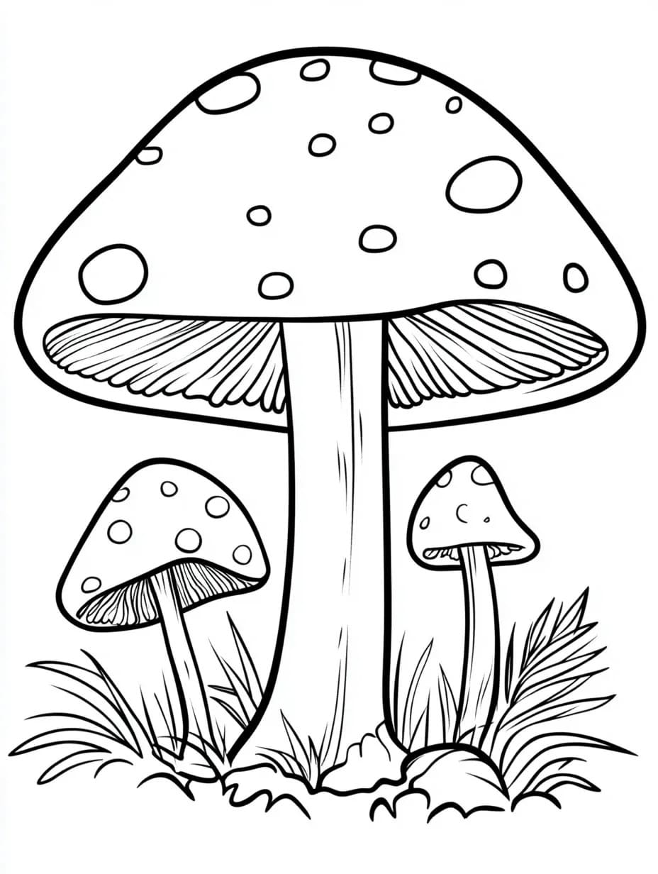 Dessin à colorier: Champignon (Nature et saisons) #217411 - Coloriages à Imprimer Gratuits