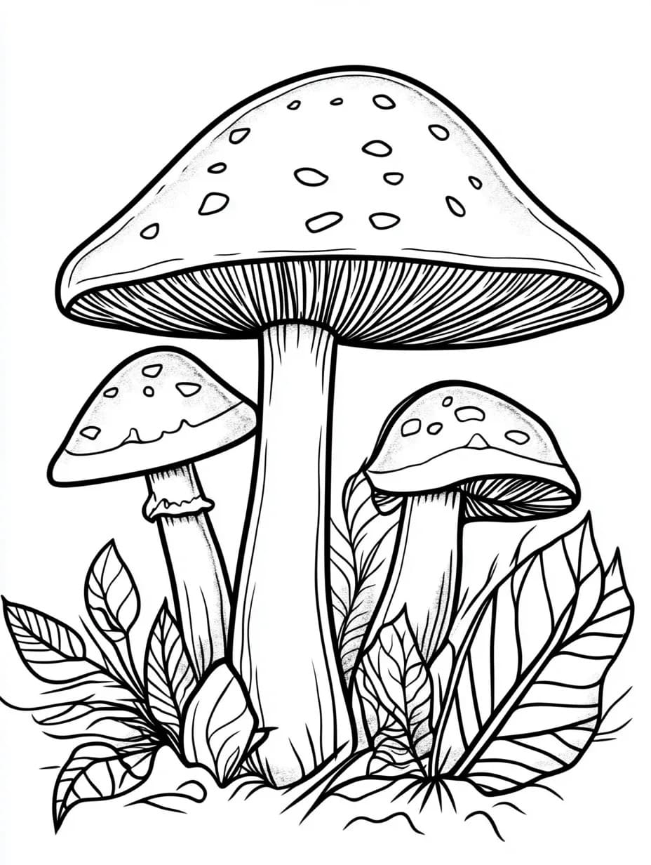Dessin à colorier: Champignon (Nature et saisons) #217414 - Coloriages à Imprimer Gratuits