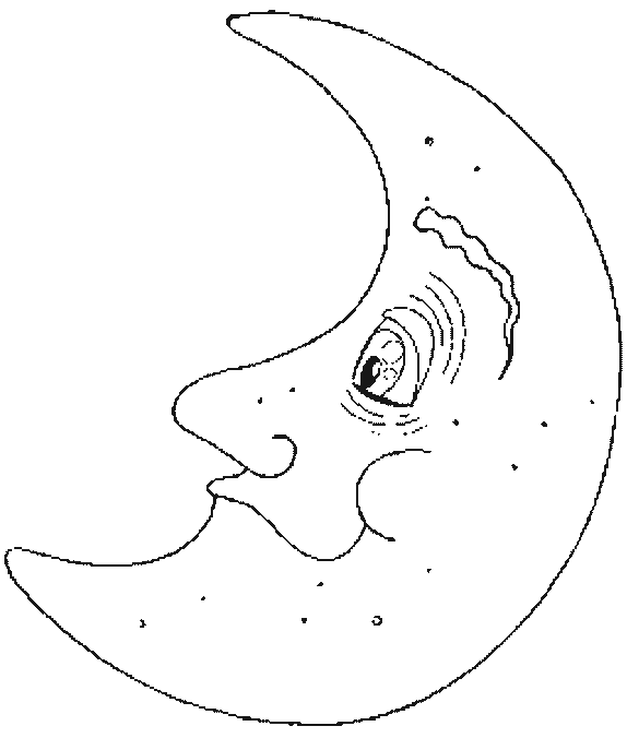 Joli coloriage Croissant de Lune #162654 de la collection Nature et saisons, prêt à imprimer pour petits et grands