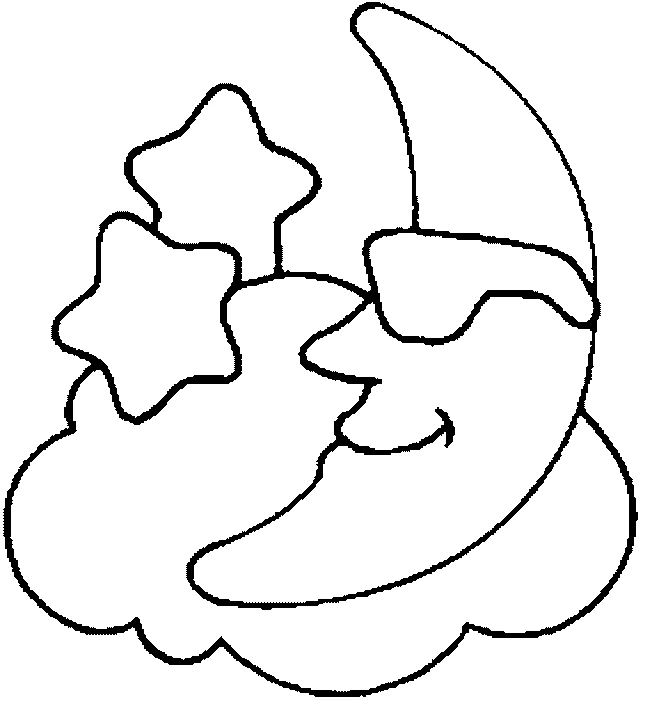 Illustration au trait Croissant de Lune #162666 de la collection Nature et saisons à colorier gratuitement