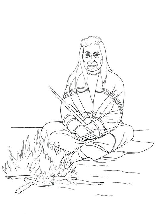 Dessin à colorier: Feu de camp (Nature et saisons) #156775 - Coloriages à Imprimer Gratuits