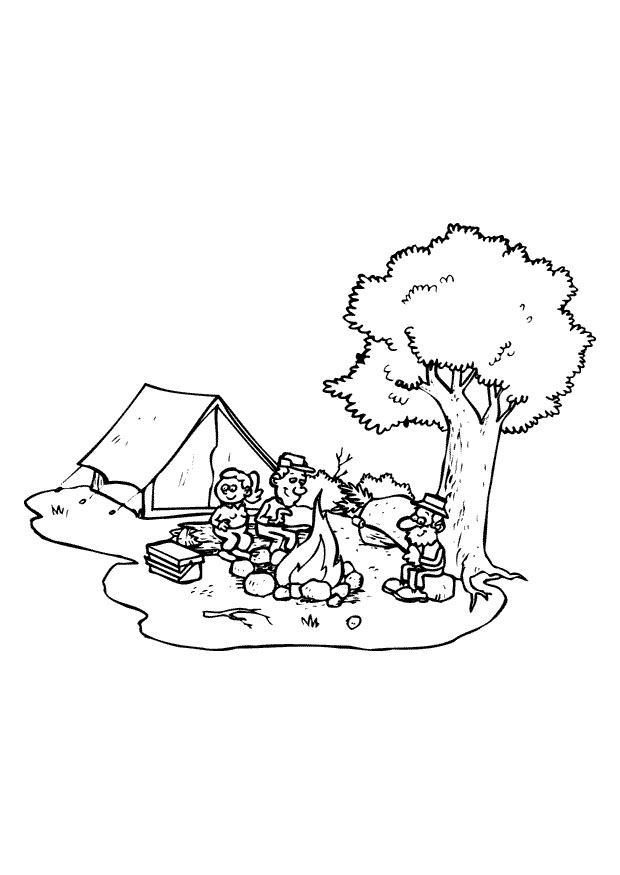 Dessin à colorier: Feu de camp (Nature et saisons) #156803 - Coloriages à Imprimer Gratuits
