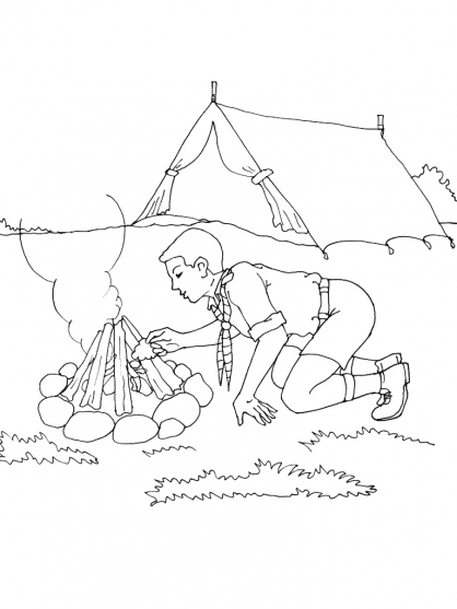 Dessin à colorier: Feu de camp (Nature et saisons) #156811 - Coloriages à Imprimer Gratuits