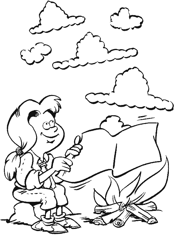 Dessin à colorier: Feu de camp (Nature et saisons) #156830 - Coloriages à Imprimer Gratuits