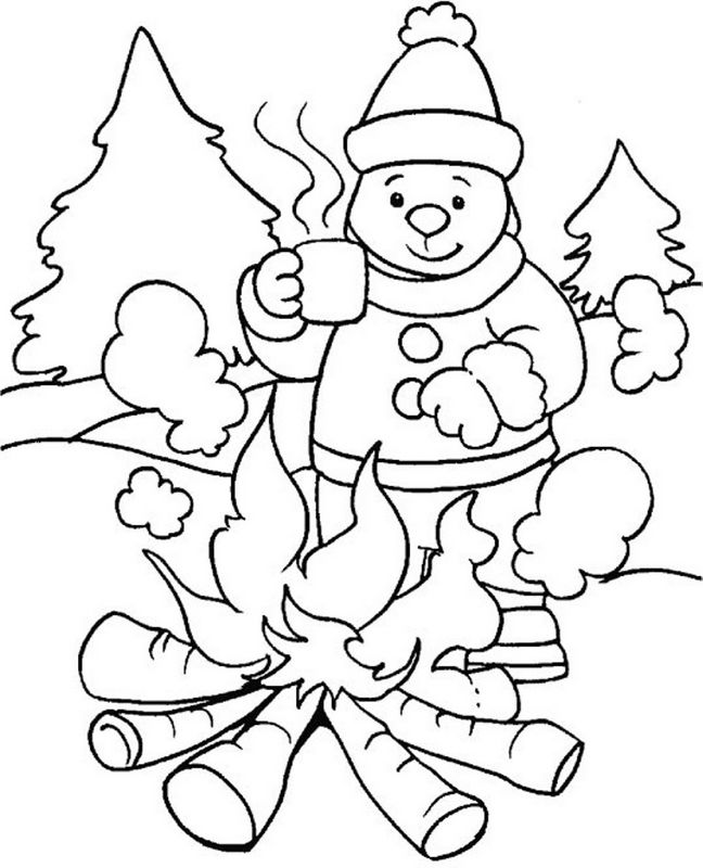 Dessin à colorier: Feu de camp (Nature et saisons) #156834 - Coloriages à Imprimer Gratuits
