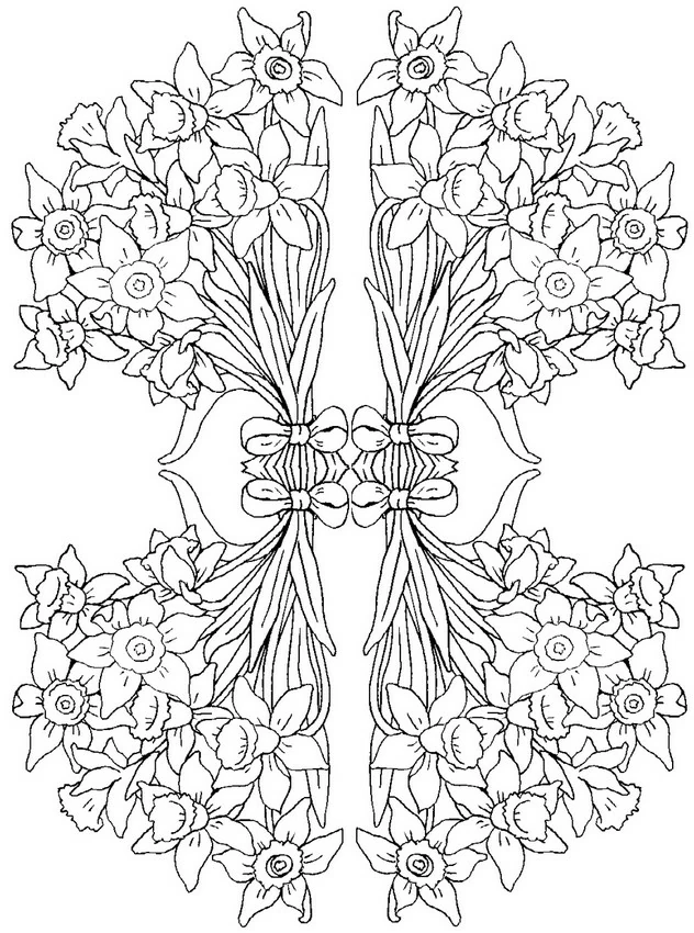 Dessin à colorier Fleurs #155147 issu de la collection Nature et saisons, prêt à imprimer