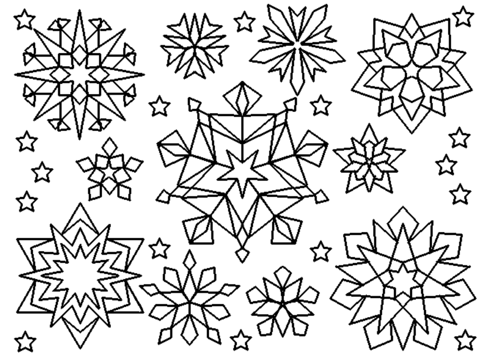 Dessin à colorier: Flocon de Neige (Nature et saisons) #160464 - Coloriages à Imprimer Gratuits