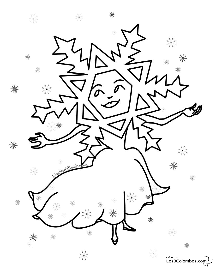 Dessin à colorier: Flocon de Neige (Nature et saisons) #160470 - Coloriages à Imprimer Gratuits