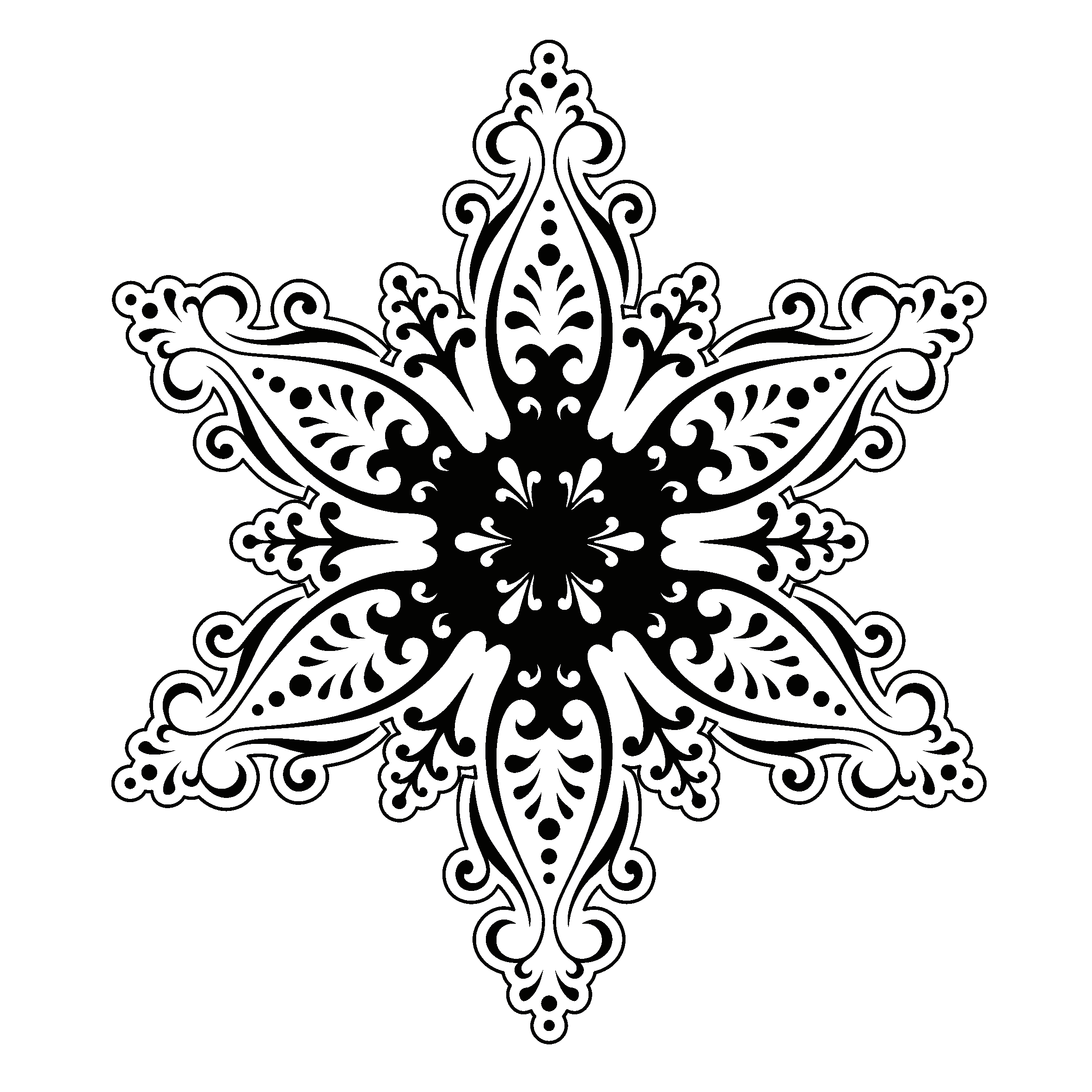 Dessin à colorier: Flocon de Neige (Nature et saisons) #160611 - Coloriages à Imprimer Gratuits