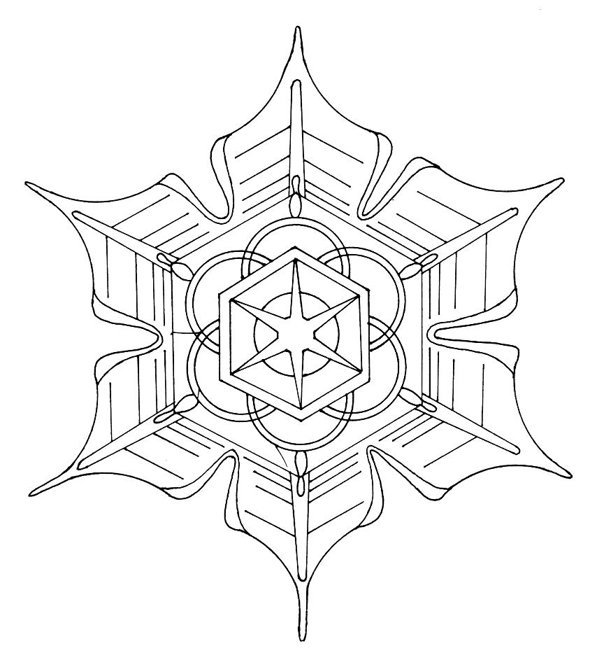 Dessin à colorier: Flocon de Neige (Nature et saisons) #160614 - Coloriages à Imprimer Gratuits