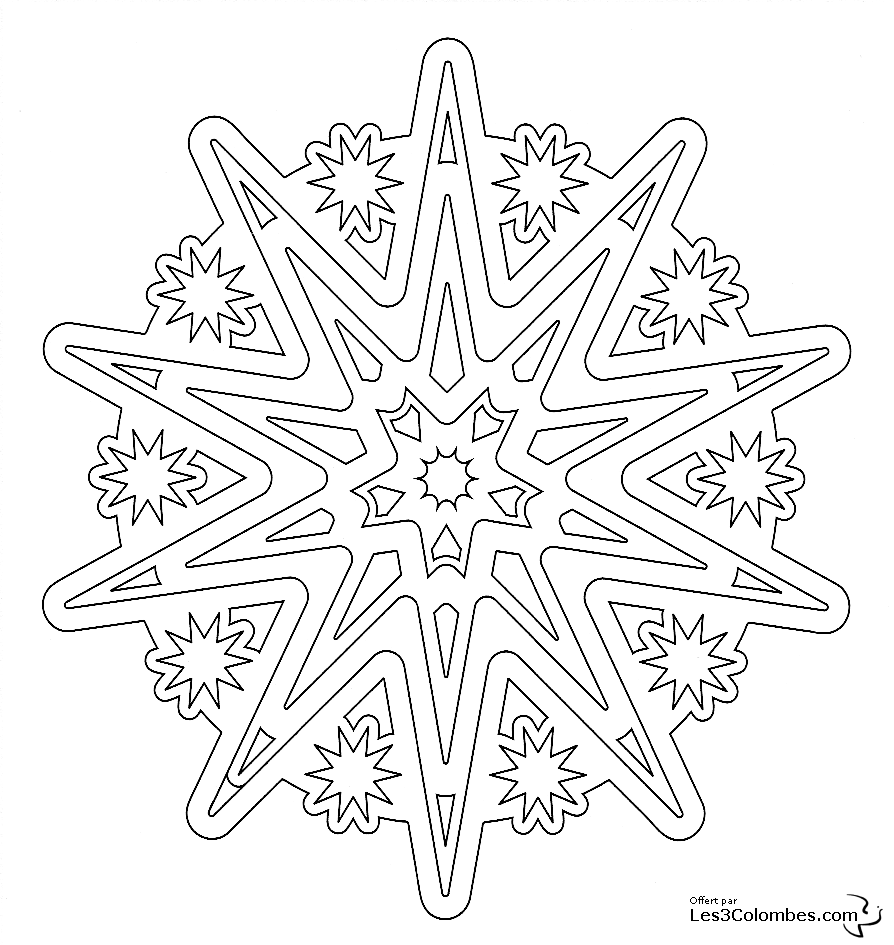 Dessin à colorier: Flocon de Neige (Nature et saisons) #160619 - Coloriages à Imprimer Gratuits