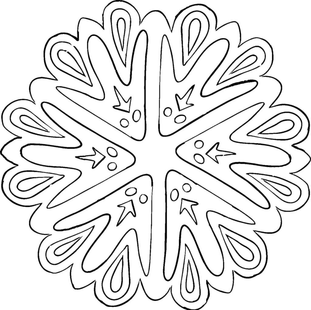 Dessin à colorier: Flocon de Neige (Nature et saisons) #190254 - Coloriages à Imprimer Gratuits