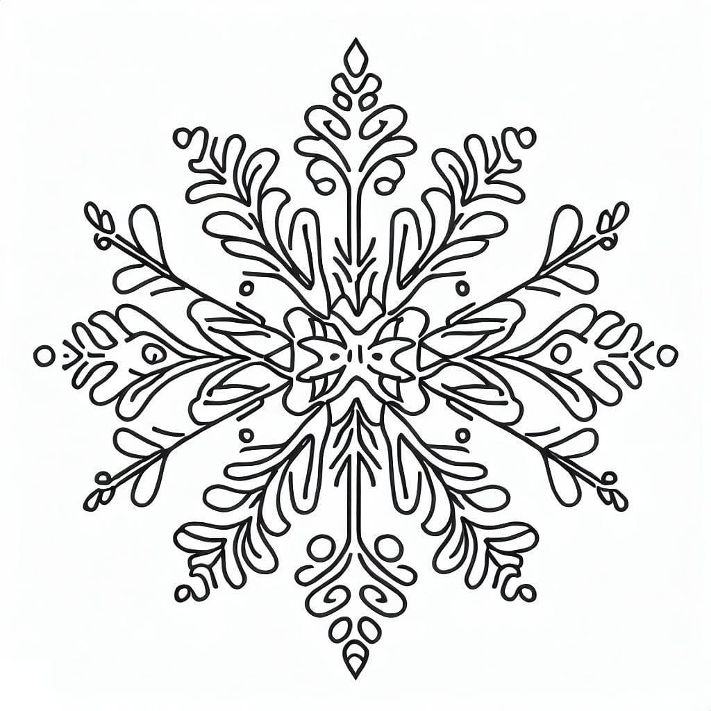Dessin à colorier: Flocon de Neige (Nature et saisons) #190256 - Coloriages à Imprimer Gratuits