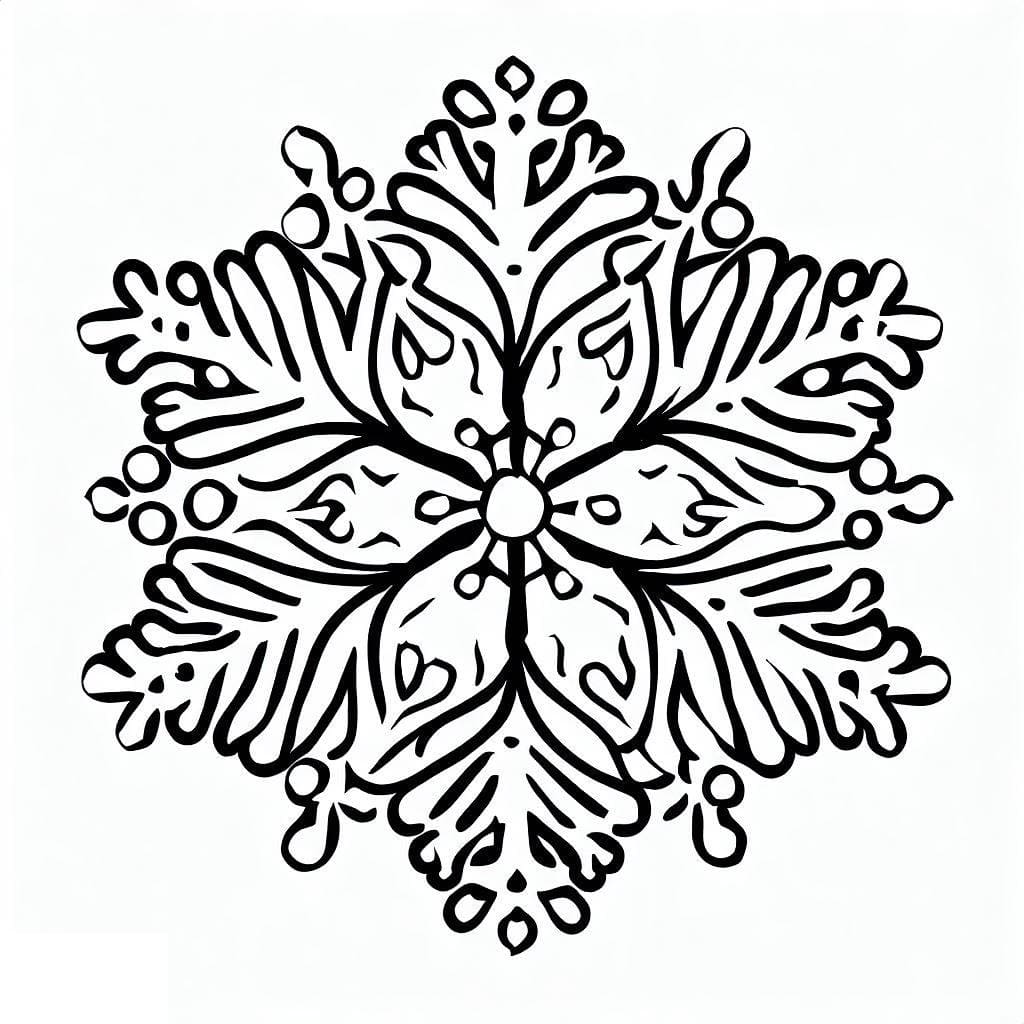 Dessin à colorier: Flocon de Neige (Nature et saisons) #190257 - Coloriages à Imprimer Gratuits