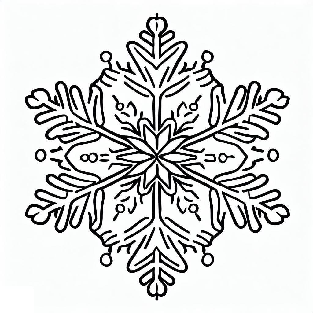 Dessin à colorier: Flocon de Neige (Nature et saisons) #190258 - Coloriages à Imprimer Gratuits