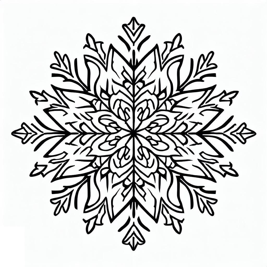 Dessin à colorier: Flocon de Neige (Nature et saisons) #190259 - Coloriages à Imprimer Gratuits
