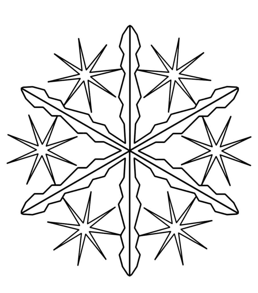 Dessin à colorier: Flocon de Neige (Nature et saisons) #190262 - Coloriages à Imprimer Gratuits