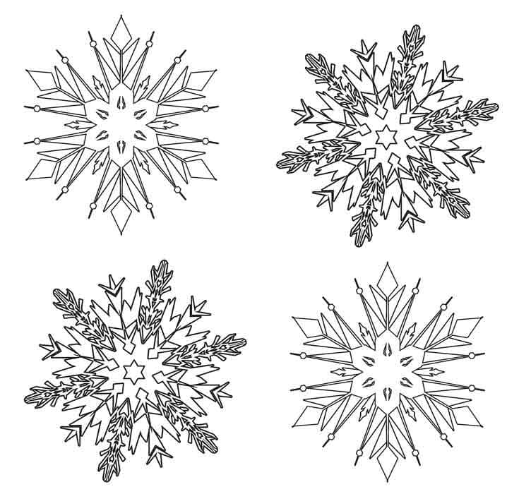 Dessin à colorier: Flocon de Neige (Nature et saisons) #190267 - Coloriages à Imprimer Gratuits