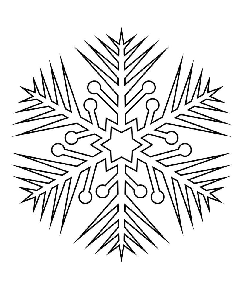 Dessin à colorier: Flocon de Neige (Nature et saisons) #190300 - Coloriages à Imprimer Gratuits