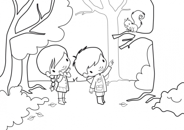 Dessin à colorier: Forêt (Nature et saisons) #157022 - Coloriages à Imprimer Gratuits