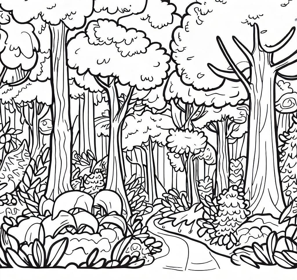 Coloriage gratuit Forêt #191230 de la collection Nature et saisons à imprimer