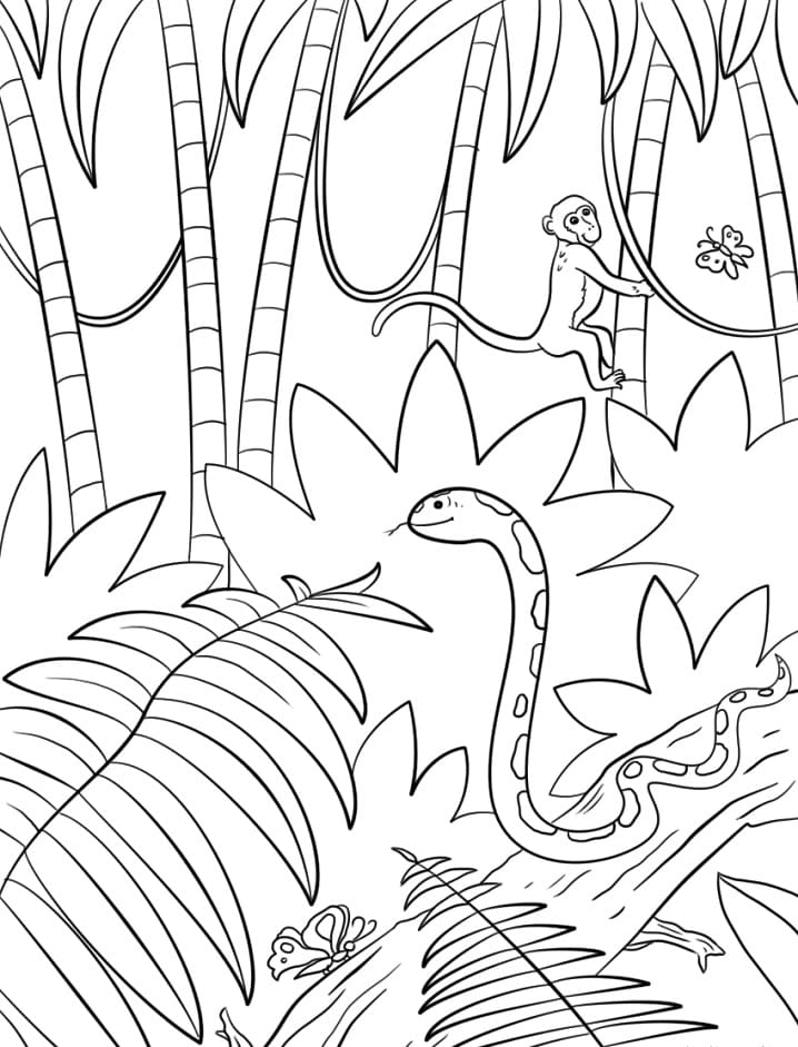Coloriage gratuit Forêt #191239 de la collection Nature et saisons à imprimer