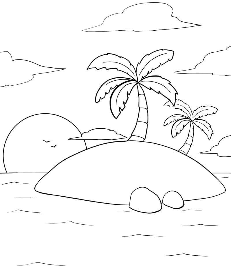 Dessin à colorier: Île (Nature et saisons) #201007 - Coloriages à Imprimer Gratuits