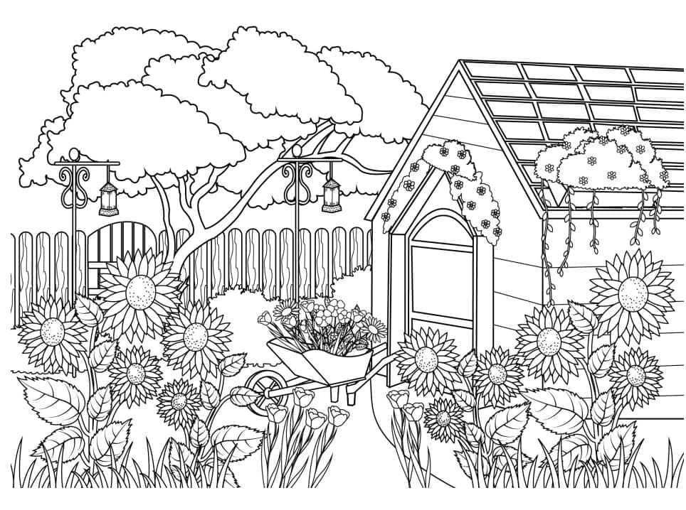 Coloriage Jardin #180033 à imprimer gratuitement, extrait de la collection Nature et saisons