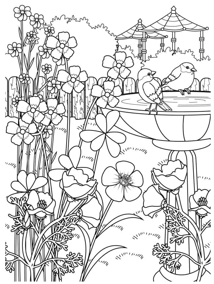 Coloriage imprimable Jardin #180053 de la collection Nature et saisons à colorier aux crayons