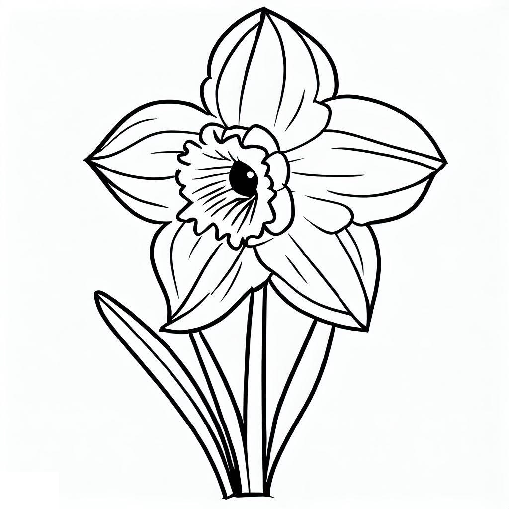 Coloriage gratuit Jonquille #189978 de la collection Nature et saisons à imprimer