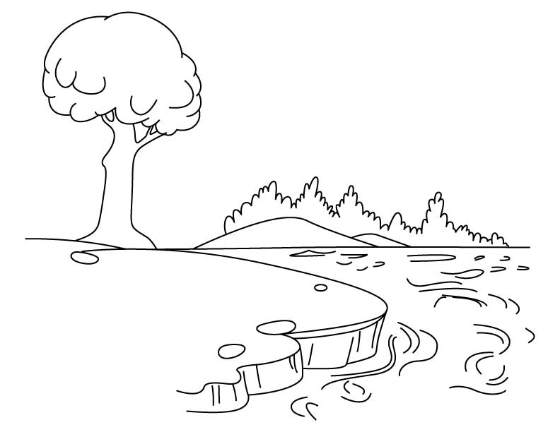 Dessin à colorier: Lac (Nature et saisons) #166065 - Coloriages à Imprimer Gratuits