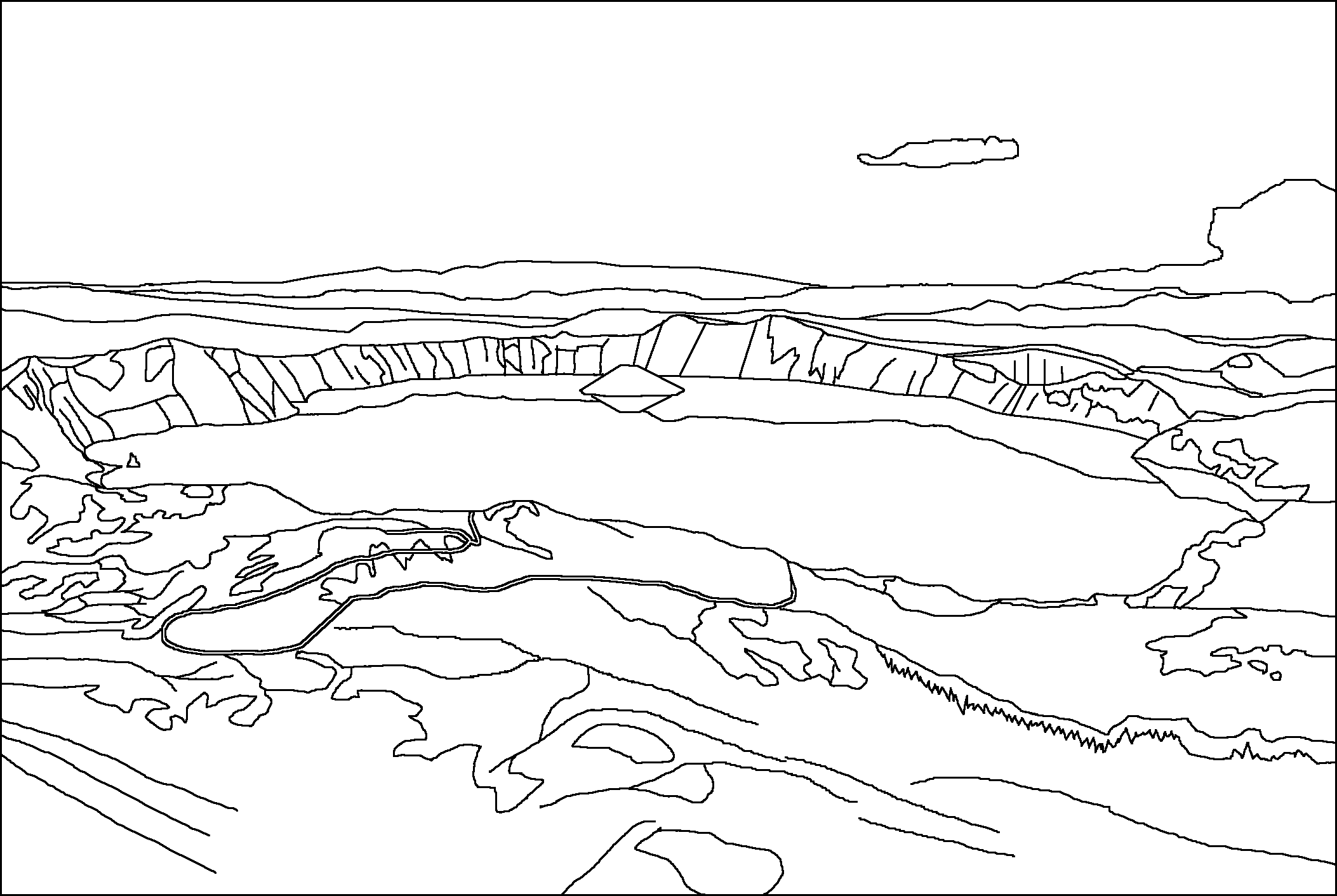 Dessin à colorier: Lac (Nature et saisons) #166072 - Coloriages à Imprimer Gratuits