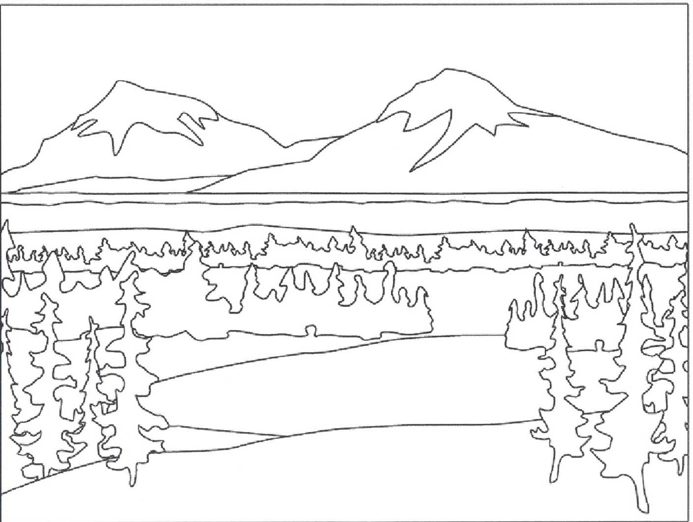 Dessin à colorier: Lac (Nature et saisons) #166211 - Coloriages à Imprimer Gratuits