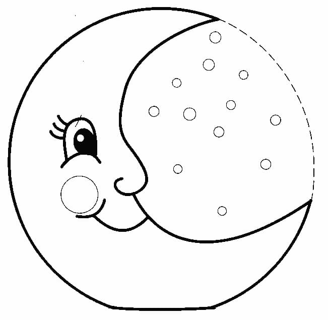 Coloriage gratuit Lune #188738 de la collection Nature et saisons à imprimer