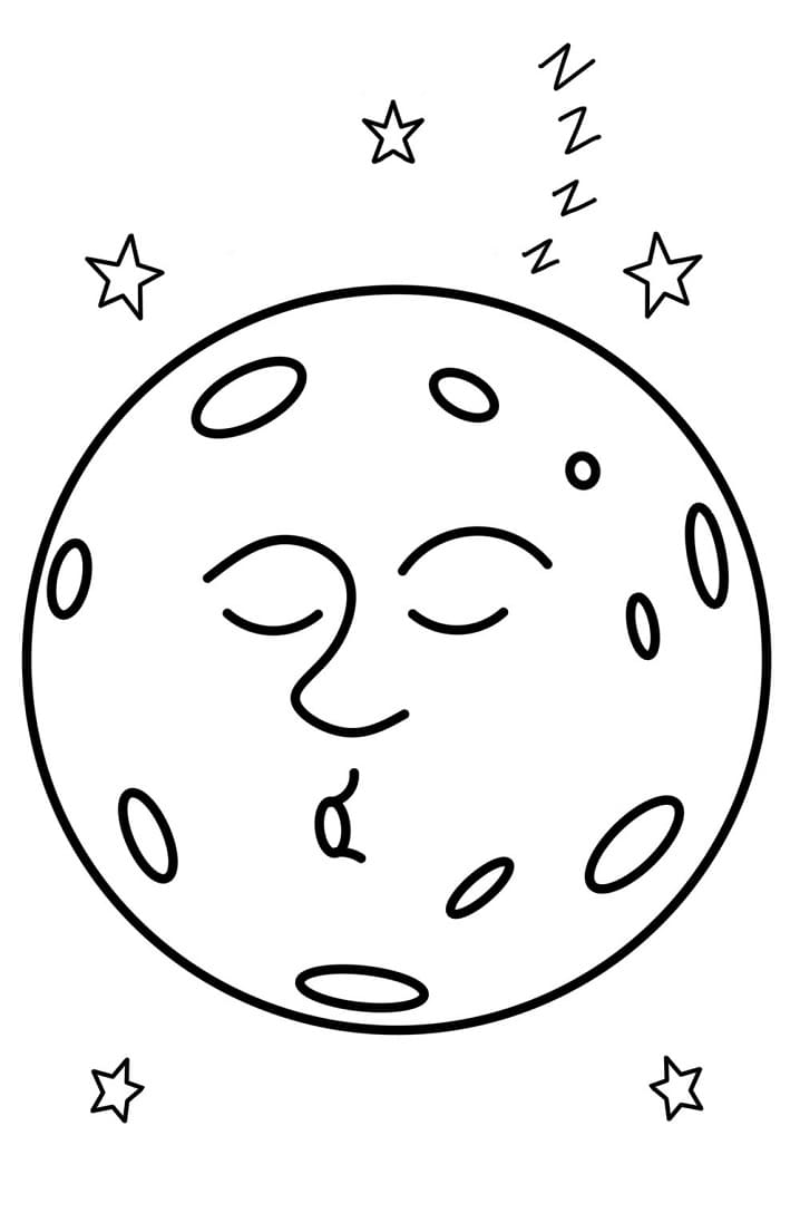 Coloriage Lune #188751 à imprimer gratuitement, extrait de la collection Nature et saisons