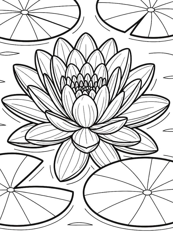 Coloriage gratuit Nénuphar #221867 de la collection Nature et saisons à imprimer