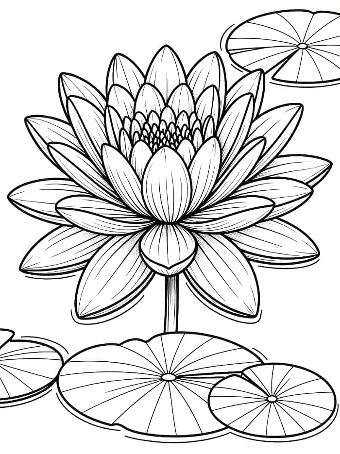 Coloriage gratuit Nénuphar #221868 de la collection Nature et saisons à imprimer