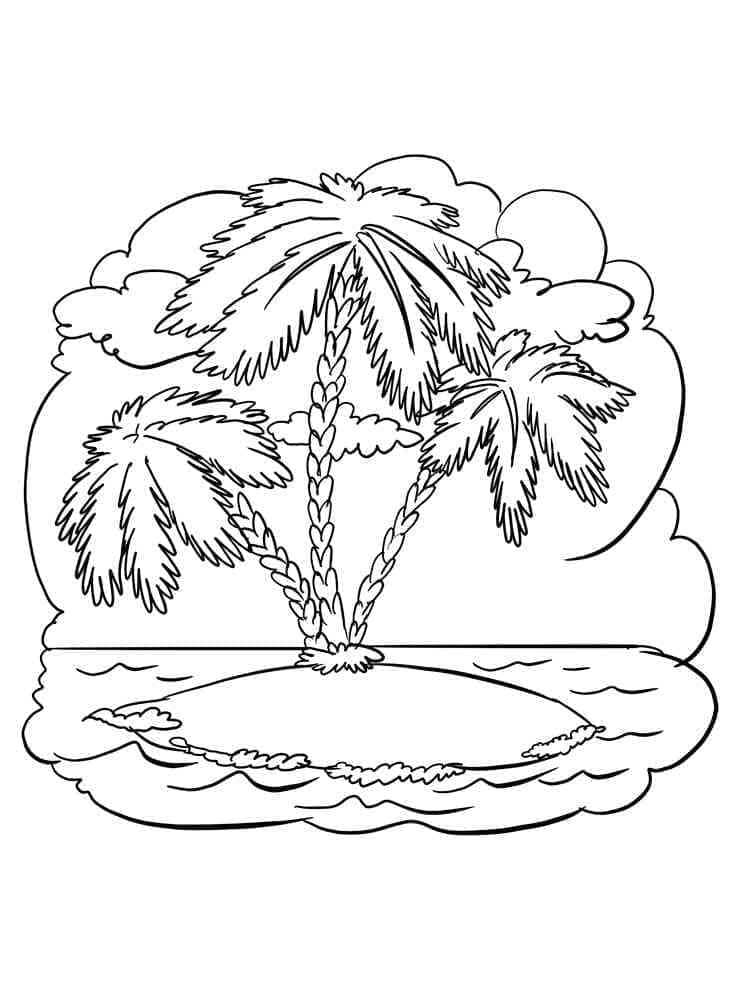 Joli coloriage Palmier #200723 de la collection Nature et saisons, prêt à imprimer pour petits et grands